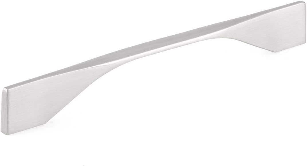 Richelieu Hardware BP9253192195 Creston Collection 6 516-inch 160 mm to 7 916-inch 192 mm Brushed Nickel Modern Rectangular Cabinet Pull