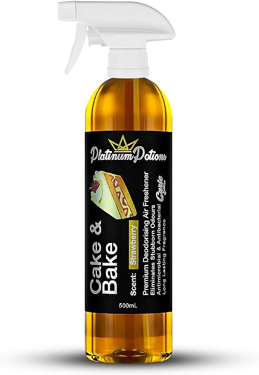 Water-Based Car Air Freshener Spray | Luxury Automotive Deodorizer | Mold-Resistant Formula | Eliminates Odors and Refreshes Vehicle Interior | 17 fl oz | Cake and Bake