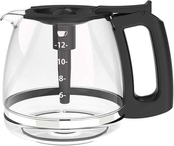 Coffee Machine Glass Carafe, 12Cup Coffee Pot, Compatible with KitchenAid KCM1209 KCM1208, Cuisinart DCC 1220BKS, Capresso SG300, Gourmia GCM3260, Krups Essential,Wamife &Mueller Coffee Makers