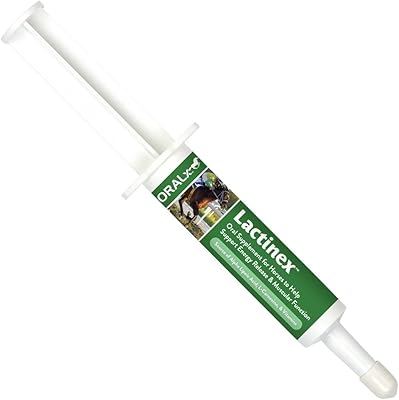 Oralx Lactinex Oral Supplement for Horses in Training or Competition. Boosts Glucose Metabolism, Reduces Lactic Acid Build-Up, Helps Prevent Tying Up. Easy-Dose Syringe. 1.2 Oz. Made in USA.