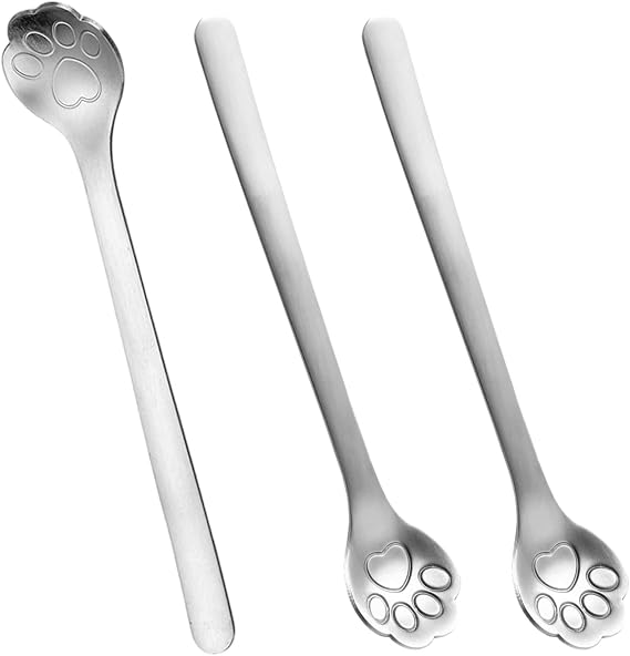 3Pcs Cat Paw Spoon Cat Paw Spoon Milk Drink Stirring Spoon Cat Cartoon