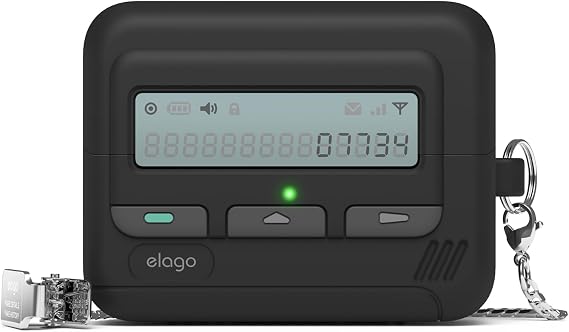 elago Pager Case Compatible with Samsung Galaxy Buds 3 & Galaxy Buds 3 Pro & Galaxy Buds 3 FE Case, Landyard Included, Shock Resistant, Full Protection (Black)