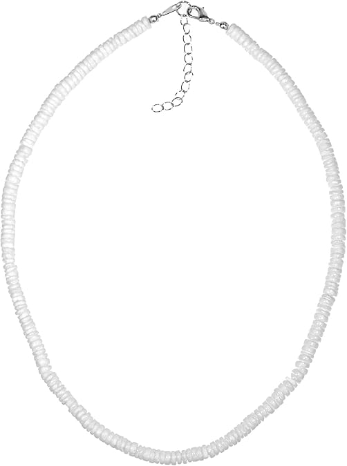 BlueRica Smooth Puka Shell Heishi Necklace