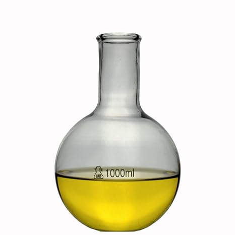 TN LAB 1L Flat Bottom Boiling Flask Thick Wall Borosilciate Glass 1000ml 1L