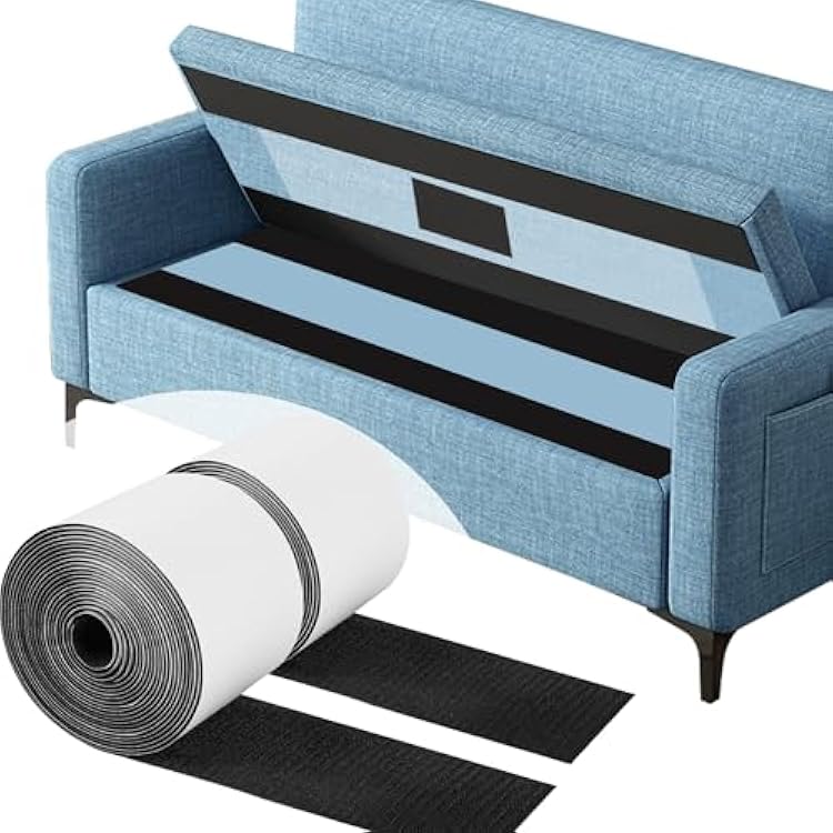 4 Inch x 20 Feet Large Hook and Loop Sheet Tape Fastener,Self Adhesive Heavy Duty Strips,Keep Couch Cushions from Sliding,Carpet Anti Slip Rug Gripper,Multi Purpose Wall Hanging Tape
