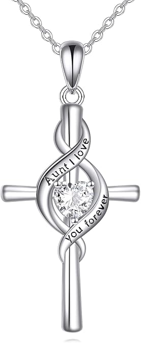 ONEFINITY Granddaughter Nana Grandma Gifts Sterling Silver Granddaughter Grandma Nana Necklace I love You Forever Cross Infinity Jewelry for Women Mothers Day Gifts
