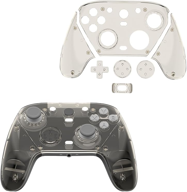 Magnetic Transparent Faceplate Replacement for GameSir G7 Pro Controller, Hard Shell Front Panel Cover, Easy Snap-On PC Game Controller Shell Accessory, Clear Gray