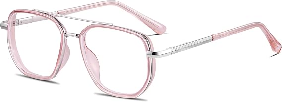 Aviator Blue Light Blocking Glasses for Women Men Trendy Metal Frame Computer TV Eyeglasses Anti Eyestrain