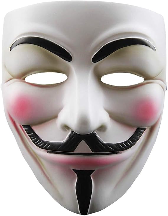 V for Vendetta White Resin Mask, Guy Fawkes Mask Anonymous Cosplay Costume Party Masks