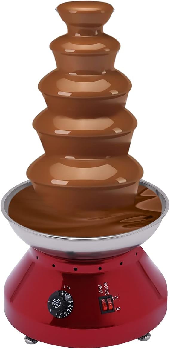 5 Tier Commercial Large Chocolate Fountain Tower Electric Fondue Machine