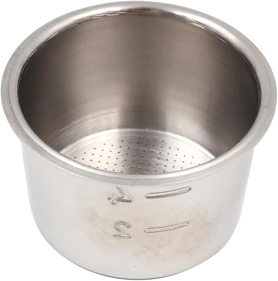Espresso Maker Filter Basket Cup,Stainless Steel Coffee Portafilter Basket 51mm Single Wall Non‑Pressurized Porous Filter 4 Cup