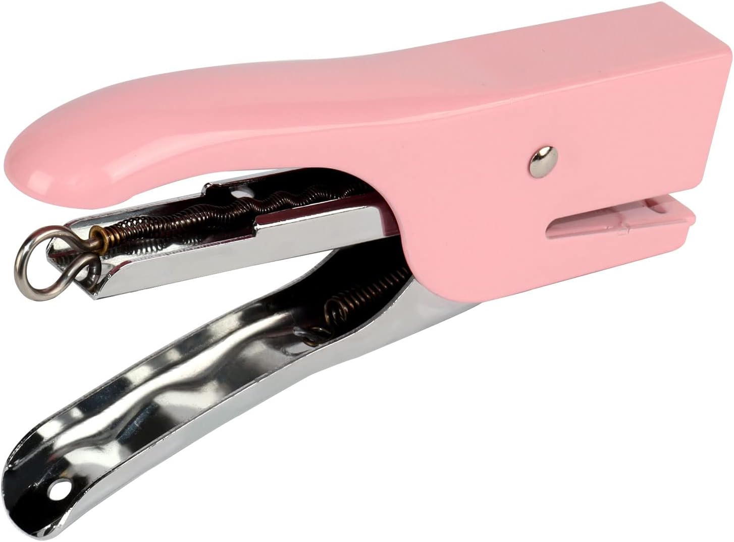 Metal Desktop Stapler, Macaron Pink Save Effort Stapler, 25 Sheet Capacity, Handheld Desk Stapler No Jamming, Includes 950 Staples Pink