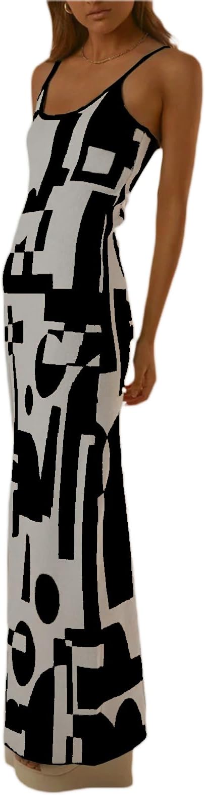 Fabumily Sexy Knit Bodycon Dress for Women Sleeveless Spaghetti Strap Cut Out Maxi Dress Backless Y2K Summer Beach Dresses