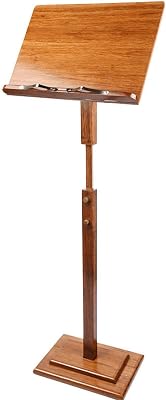 Music Stand with Phone Holder Microphone Holder, Two-in-one Dual-use Bamboo Book Stand, Sheet Music Stand with Violin Hanger, Suitable for Various Performance Scenes
