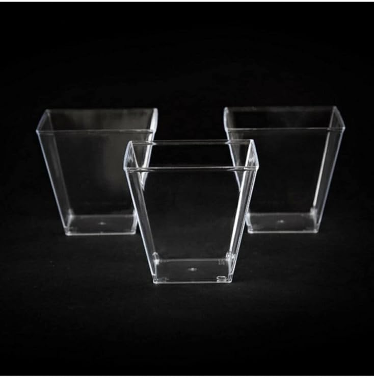 Transparent Crystal Mica Extra Hard Plastic Prism Cubic Bowl 200 Cc 25 Pieces