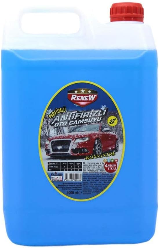 Renew Parfümlü Antifrizli Konsantre Oto Cam Suyu -22 Derece 5 Lt