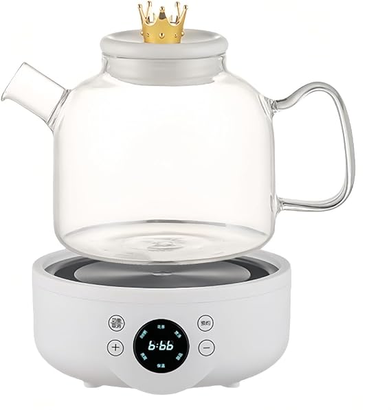 Electric Kettle, Functional Health Pot, Electric Glass Kettle, Tea Maker, Kettle, Healthy Teapot, Cure Pot, Multi-Purpose Electric Kettle, Selective Intelligent Insulation Material White, Automatic