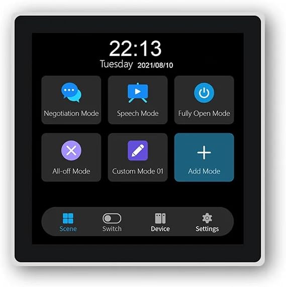 Tuya T3E Panel Switch Touch Screen Panel EU Smart Control Panel Switch Zigbee Smart Home Wall Push Light Switch,White