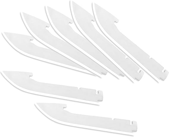 DISPATCH 3.5" RazorSafe Replacement Knife Blades, 7-Pack Utility Knife Blades with Protective Sheath, Packed in Clear Case with Color BoxCompatible Spare Blades for Outdoor, EDC & Repair Use