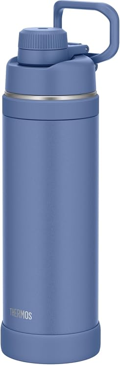 Handle Attached・Dishwasher SafeThermos Canteen Vacuum Insulated Sports Bottle 1L Ash Blue Convenient Carry Loop Direct Drink Removable and Washable Mouth Cold-Only FJU-1000 ASB