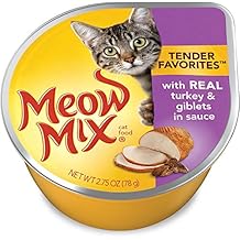 Meow Mix Tender Favorites Real Turkey & Giblets In Sauce, 2.75-Ounce Cups (Pack Of 24)