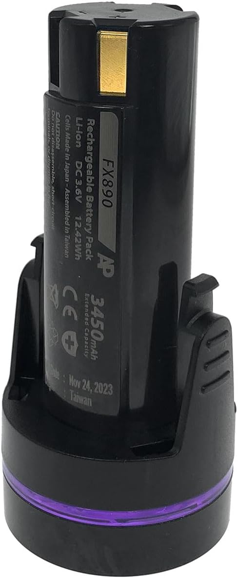 High-Capacity Replacement Battery Compatible with BaBylissPRO SNAPFX FX890 Clippers. Li-ion, 3450mAh, Japanese Cells. Replaces FXBPc, FXBPC33, 074108461711, and 074108461735 - Long-Lasting Power