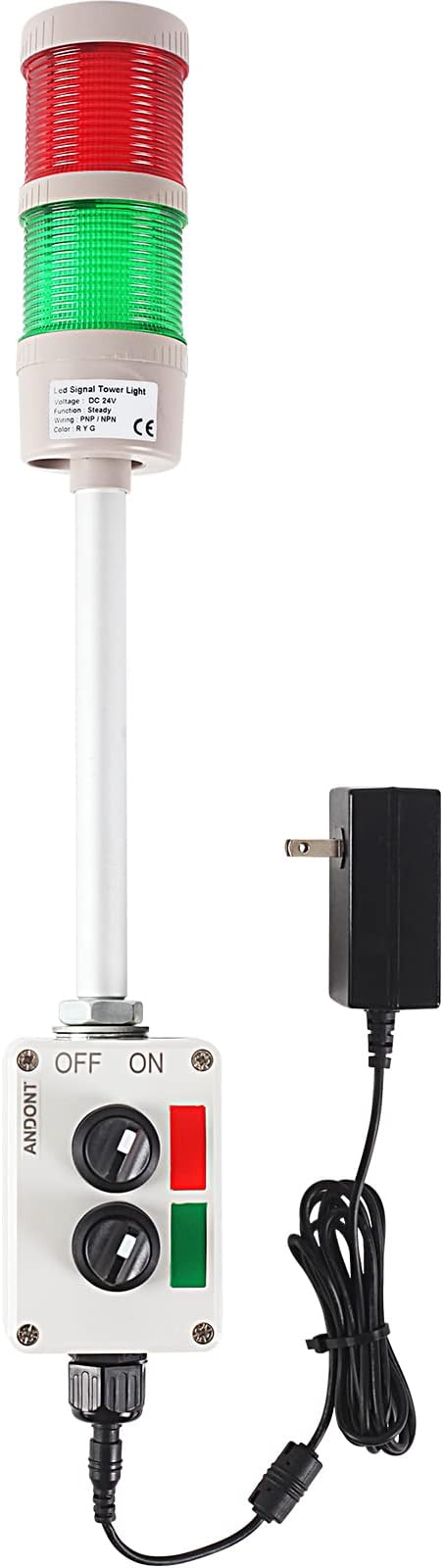 2-Stack LED Andon Tower Light | OSHA Compliant