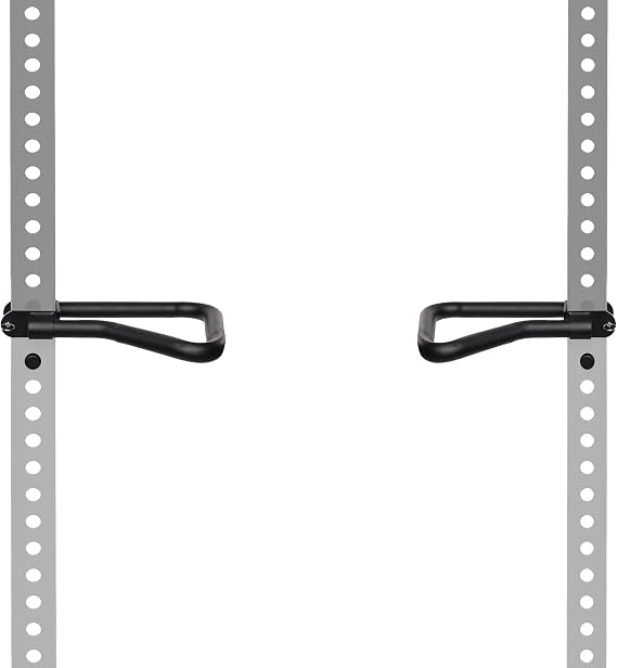 AmStaff Fitness Dip Bar Attachments for Squats & Power Racks - 2x2 - 2.5x2.5 - 3x3 Fits Tubes with 1" Hole Rack - Pair 3"x3" Tube Black