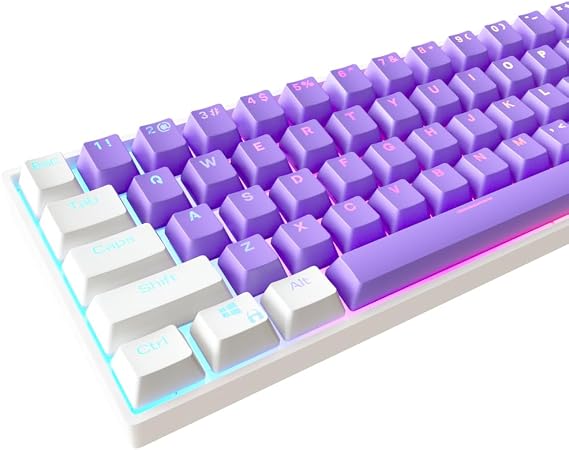Kraken Keycaps - Cloud Edition RGB Backlit Keycap Set - White & Purple Doubleshot PBT Keycaps for Any Size Mechanical Keyboards - for All 60%, 65%, 75%, 85%, TKL & Full Size Keyboards (Purple Cloud)