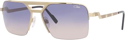 Cazal 9102 003 Sunglasses Mens Gold PlatedBlue Gradient Rectangle Shape 61mm