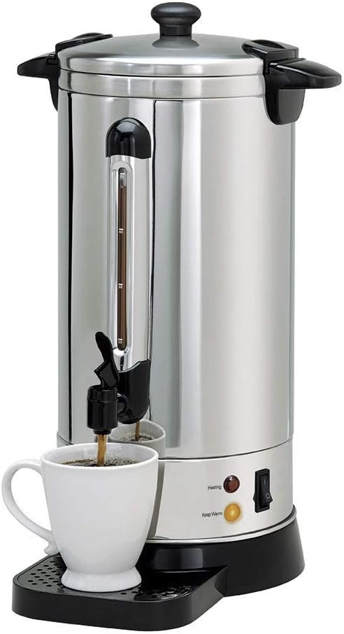 NESCO CU50 Electric Coffee Urn for Events and Offices, 50Cup Stainless Steel Brewer with DoubleWall Heat Insulation