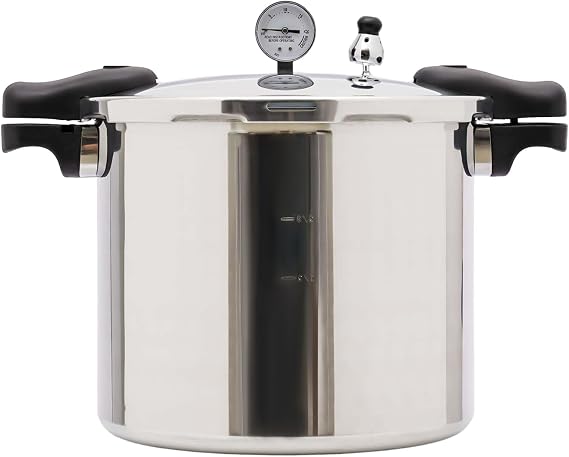 23 Quart Pressure Canner Cooker, Aluminum Pressure Cooker with Gauge Release Valve 22L Large Capacity Stainless Steel Pressure Canner for Family or Commercial Use
