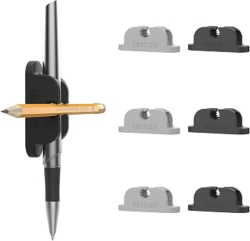 OUTXE 6-Pack Magnetic & Adhesive Pen Holder with Dual Slots - Easy Organize & Access Pencil, Pen, Marker- Perfect for Desk, Wall, Refrigerator, Whiteboard, Clipboard