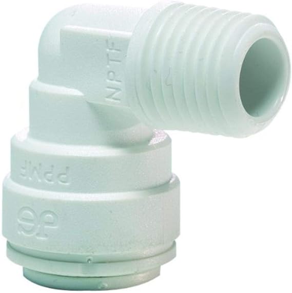 John Guest Speedfit PP480821W 1/4OD by 1/8NPTF Fixed Elbow, 10-Pack