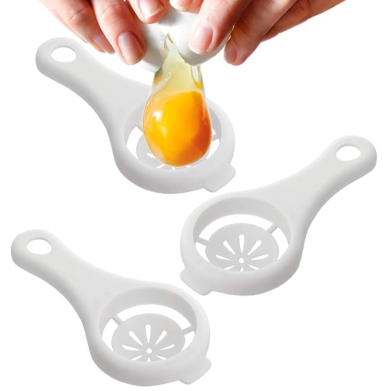 BURIUS Egg Yolk White Separator 3-Pack - Egg Divider Filter Tool - Kitchen Baking Gadget