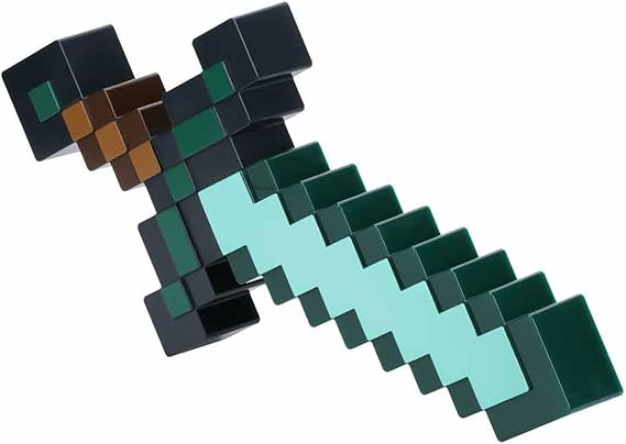 Paladone Minecraft Diamond Sword Light - 3 Dynamic Light Modes - Officially Licensed Minecraft Room Decor & Collectible | 40cm Sword Light 3 Light Modes Sound Reactive Feature USB Or Battery Minecraft Gift