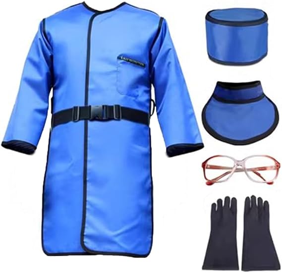 X-ray Lead Apron Set of 5 Pieces, A Sleeveless Vest with A Waistband, Waterproof and Anti-Static(0.35mmPb,100x60cm)