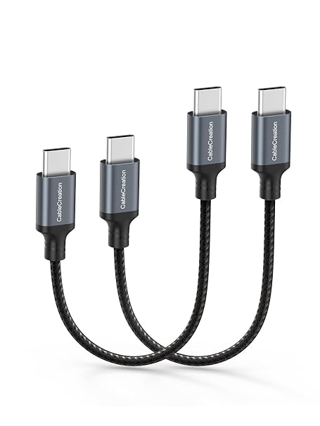CableCreation USB C to USB C Cable 2-Pack 0.5FT, Type C Fast Charging Cable
