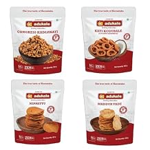 Traditional South Indian Snacks Combo | Congress Kadlekayi (Peanuts)+ Traditional Kodubale + Nippattu + Maddur Vade | Set of 4 Packs | No Palm Oil