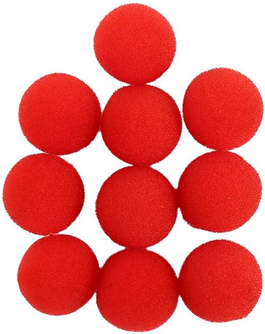 10PCS Red Sponge Balls Soft Magic Tool Sponge Balls,Lightweight Mini Sponge Balls Magic Street Classical Comedy Trick Props(2.5cm)