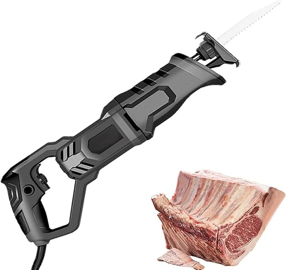 Electric Bone Saw 900W Handheld Butcher Bone Saw With Saw Blades, Commercial Reciprocating Meat Cutter Stepless Speed, For Cutting Meat Bones Bacon Pork