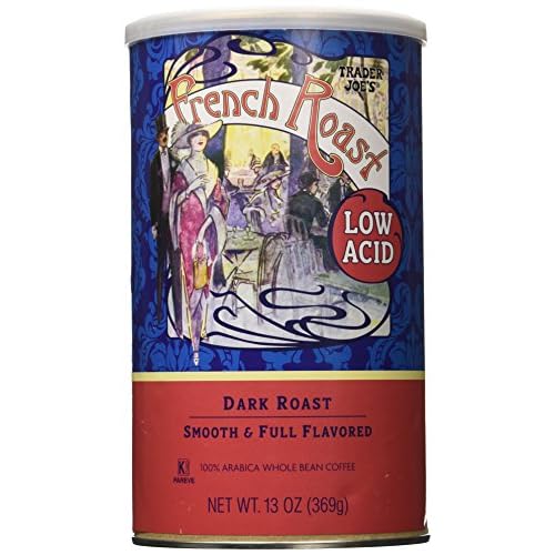 Trader Joes Low Acid French Roast Coffee - 13 Oz. Dark Roast, Whole Bean