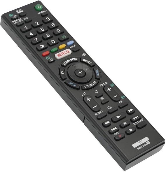Universal Replacement Remote for Sony TVs – Compatible with All Sony Televisions (LED, LCD, Plasma) – Ideal TV Replacement Remote with Same Functions – Black (Pack of 1)