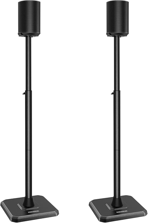 Perlegear Speaker Stands Compatible with Sonos Era 100, One, One SL, Play:1, 32-43 Height Adjustable Floor Speaker Stand, Surround Sound Speaker Stand with Cable Management up to 13.2 lbs, PGSS13