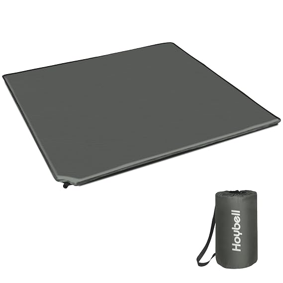 Baby Playpen Mat, Compatible with 50x50 inch Playpen, Self Inflating Mat Pad, Baby Play Mat, Portable and Comfortable Play Yard Mat with Carry Case Dark Grey