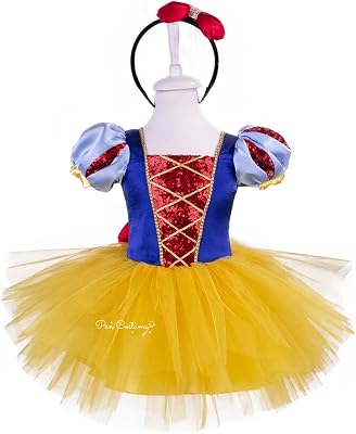Snow White Baby Costume, Snow White Birthday Dress, Party Gown, Mini Tutu Dress for Toddlers
