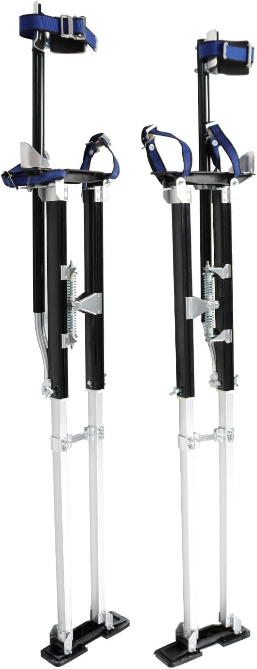 48"-64" Aluminum Alloy Drywall Stilts for Working at High Places | Black