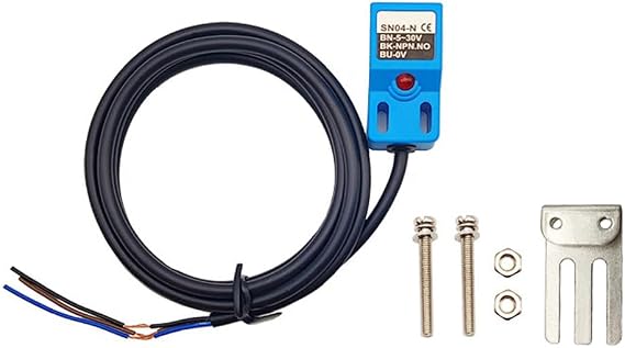 SN04 Inductive Proximity Sensor Blue Detection Approach Switch with SN Bracket (1 Pack) (SN04-N + Bracket)