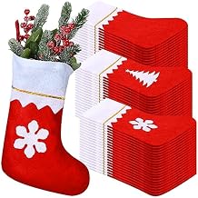 Liitrsh 60 Pack Christmas Stocking 15 Inch Xmas Fireplace Santa Socks Christmas Tree Hanging Stockings Decoration for Holiday Family Party Accessory(Red)