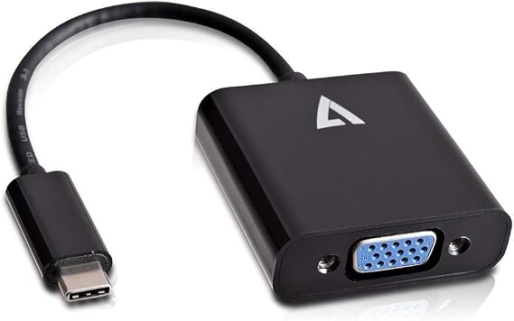 V7 V7UCVGA-BLK-1N External Video Adapter VGA USB-C 3.1, Black